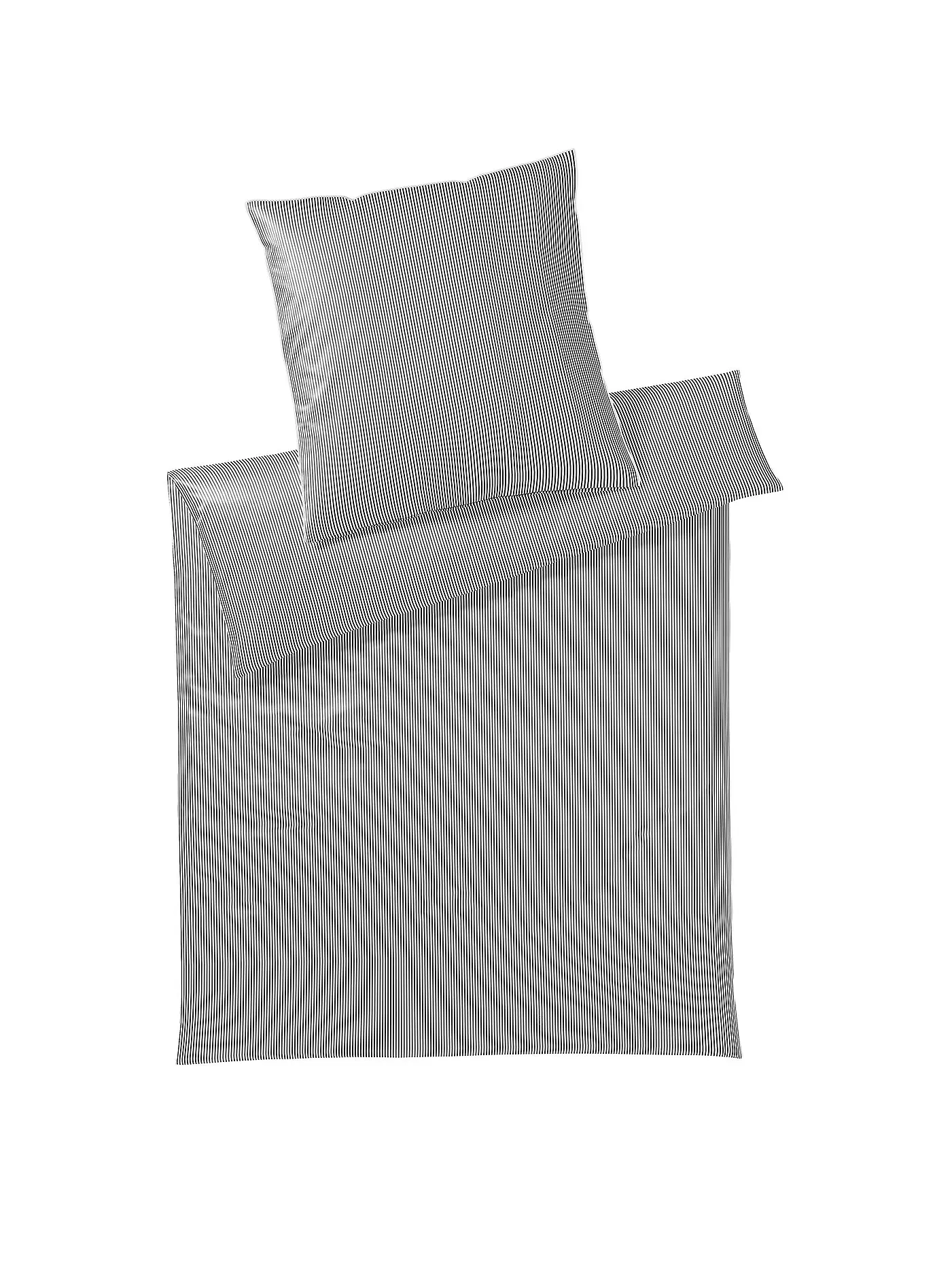 ELEGANTE | Satin Bettwäsche Hamburger Streifen 140x200cm Grau/Weiss | 